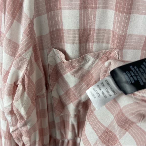 Torrid EMMA BLUSH PINK PLAID CHALLIS BABYDOLL TUNIC sz 2 2x - Picture 8 of 10